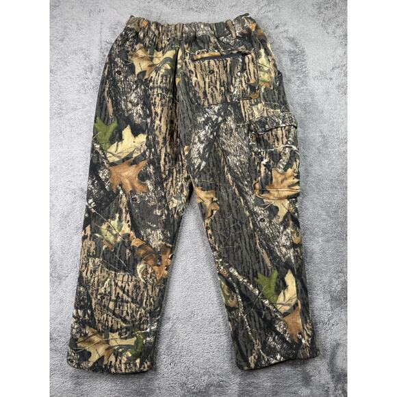 Cabelas Heavy Fleece Pants Mossy Oak Camo Windproof Mens L Cargo Pocket Lined - Picture 2 of 8